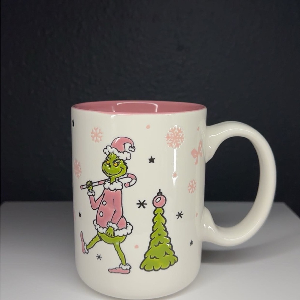 Grinch Christmas Mug with Pink Interior